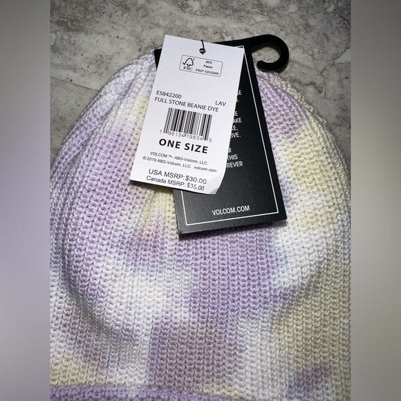 Volcom Full Stone Dye Lavender Beanie - Picture 3 of 4